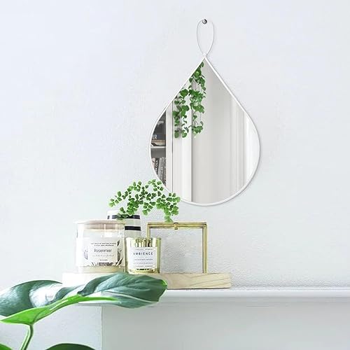 Miniatura 3 de Espejo colgante con marco de metal, espejos en forma de gota para pared, espejo irregular decorativo para baño, sala de estar, dormitorio, entrada,