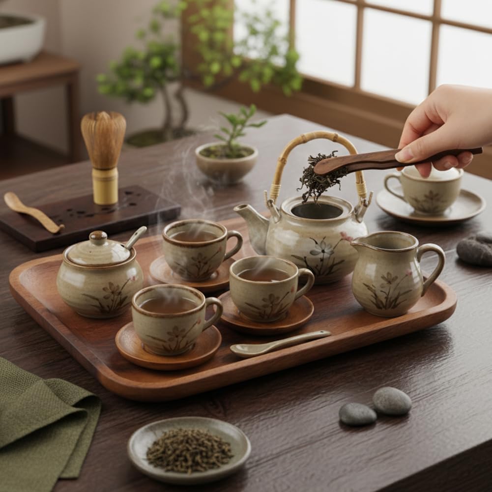 11.8" x 7.8" Wood Serving Tray with Clip, Decorative Wooden Serving Platter for Coffee Table, Ottoman, Breakfast, Snacks and Home Decor