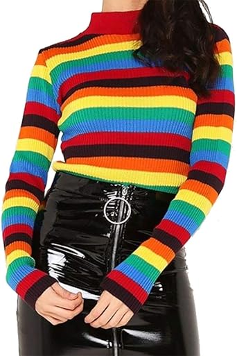 striped polo neck jumper womens