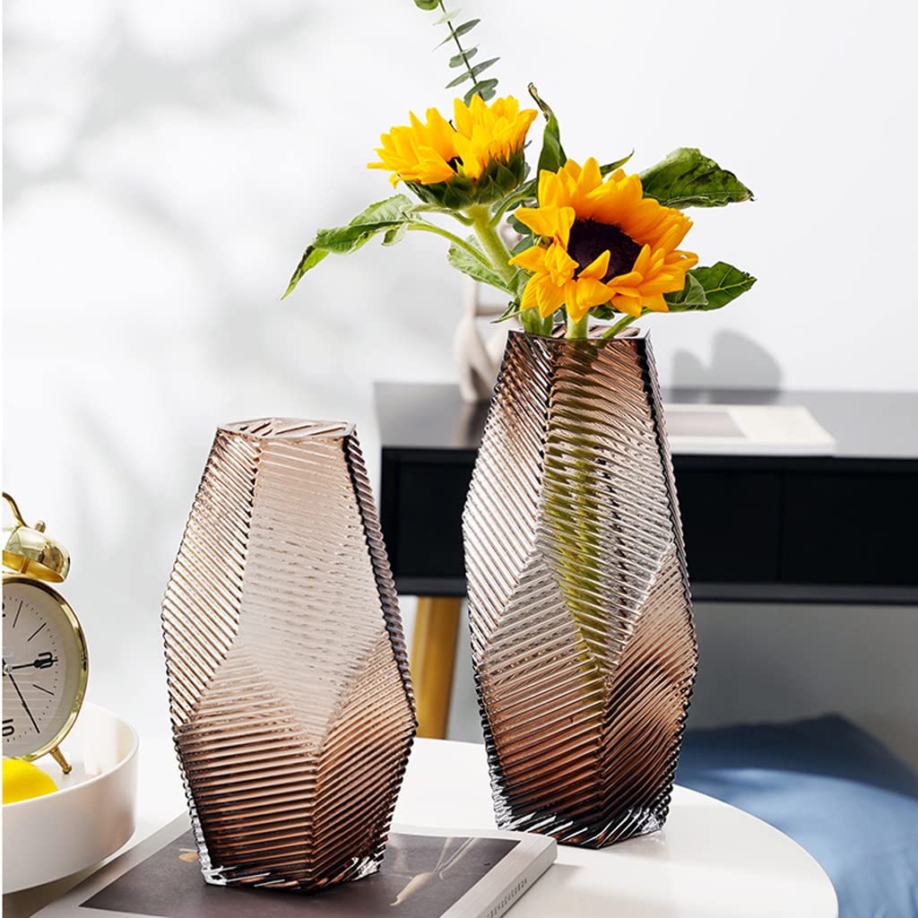 Wazon Dekoracyjny Wazon, Nowoczesny Geometryczny Szklany, Kwiatowy Home Decor Centerkietki Wazony do dekoracji aranżacji kwiatowej Dekoracja Domu(29cm)