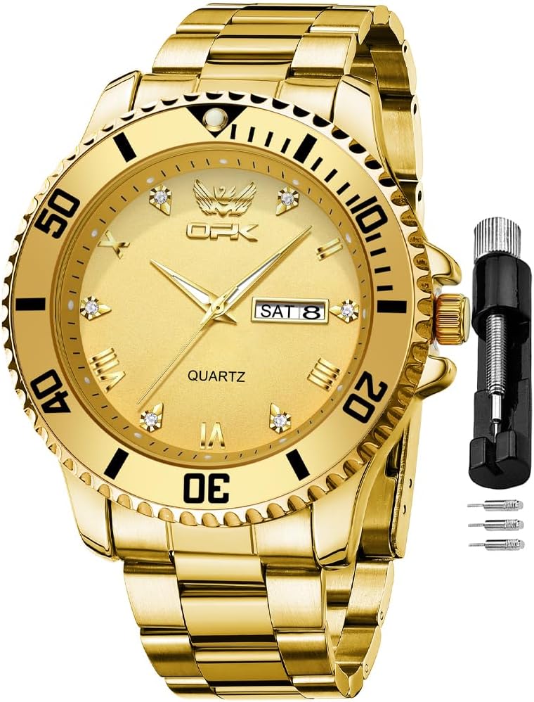 OPK Mens Watch Simple Fashion Diamonds Stainless Steel...
