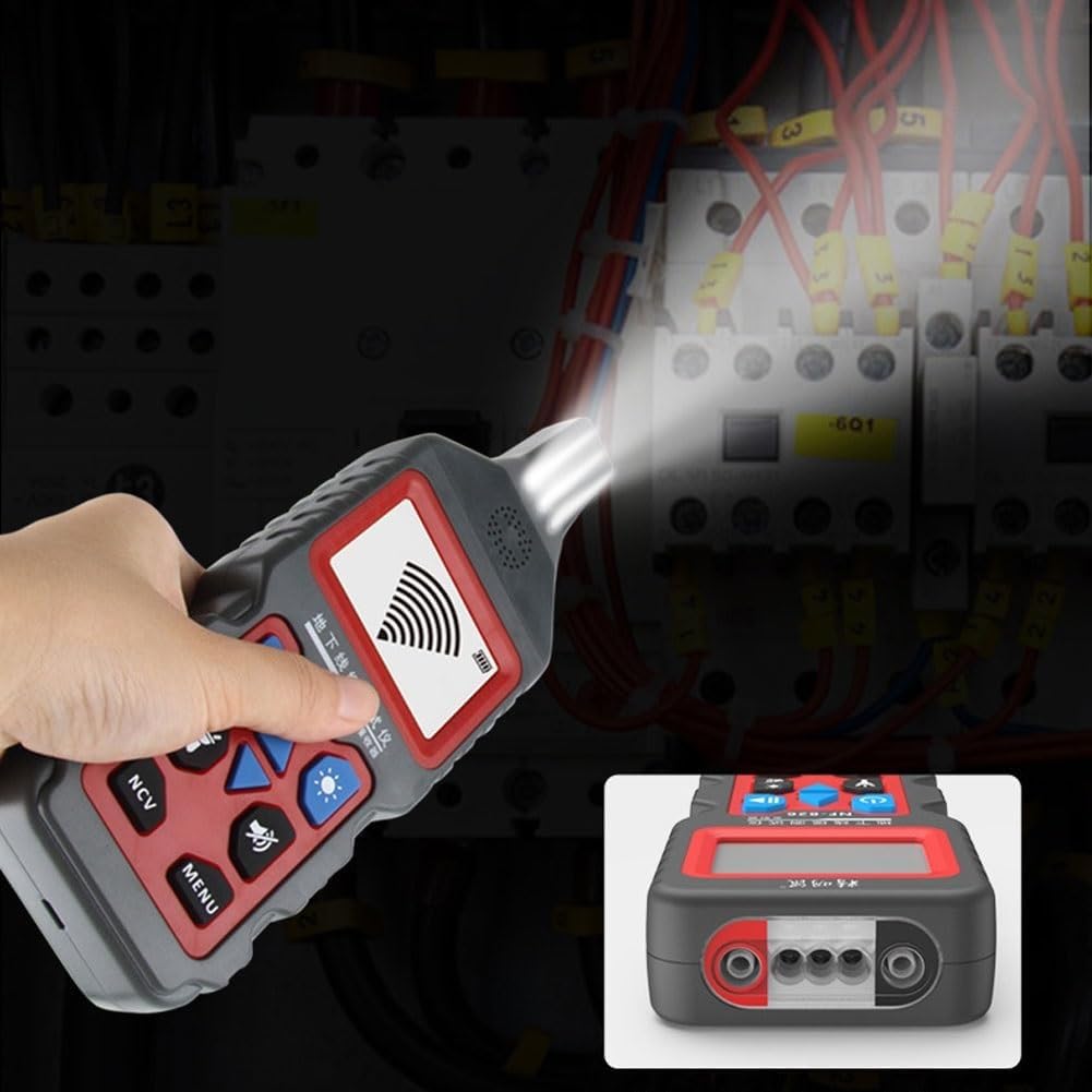 Localizador de cables subterráneos y detector de línea de tubería, distancia de detección de 0,1 a 2,5 m, sonda de alta sensibilidad con antiinterferencias para una detección precisa