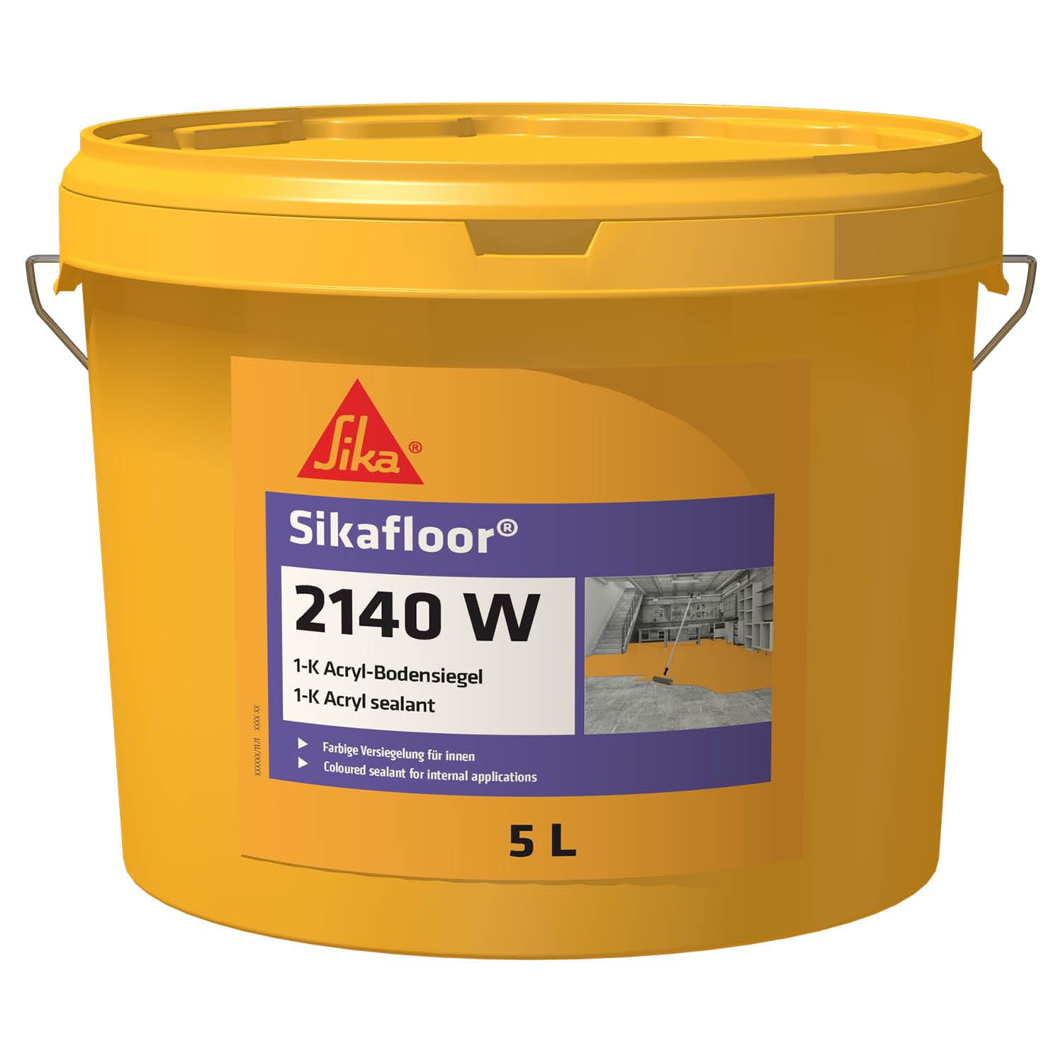 Sika – Bodenbeschichtung zur Versiegelung von Keller- & Lagerräumen – Sikafloor-2140 W -Betongrau – Hochdeckend, strapazierfähig, wasserverdünnbar – Verarbeitungsfertig – Seidenmatter Glanz – 5 l