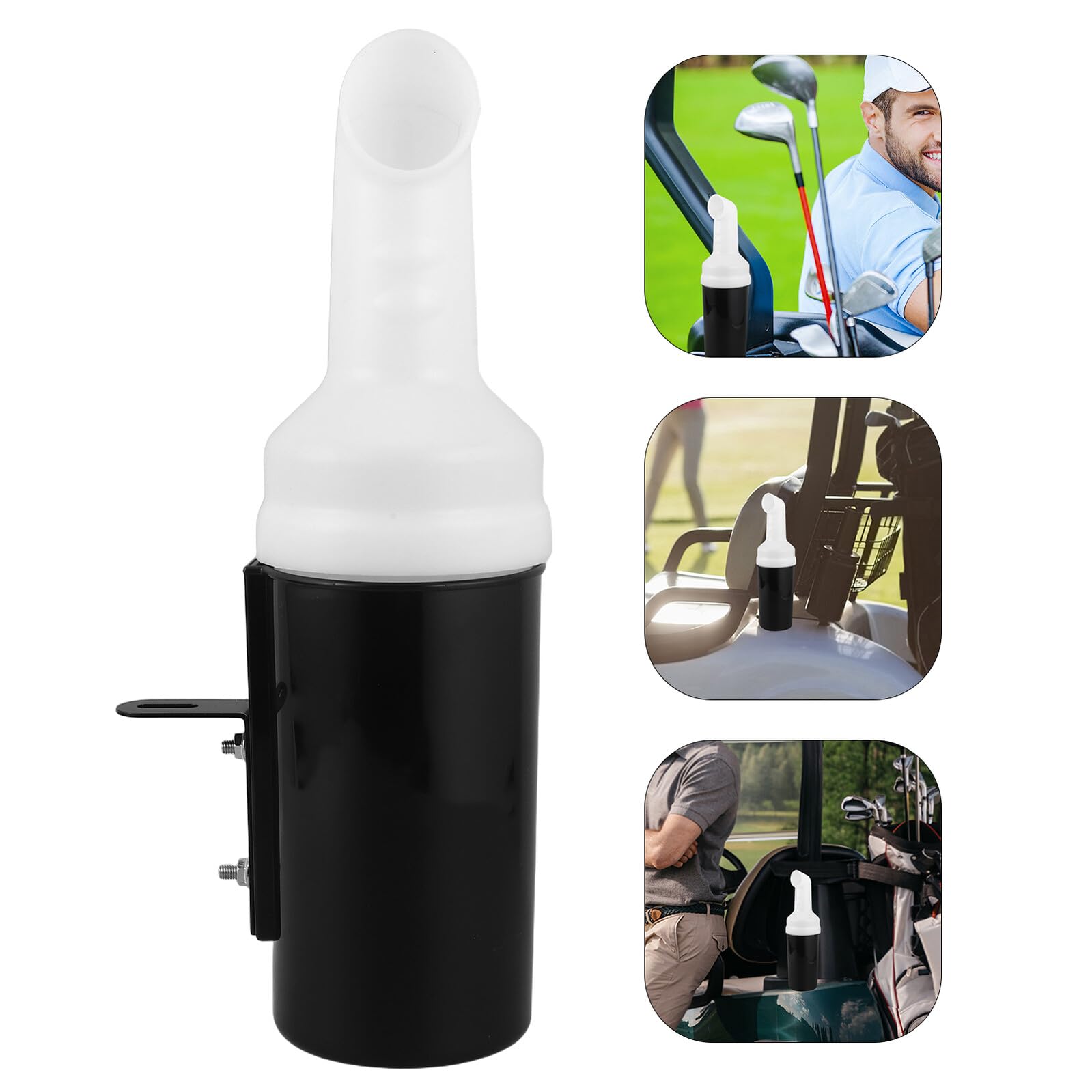Golfflaschenhalter Sandflasche mit Halterung für Golfwagen Wetterfester Kunststoff Kleiner Sandbehälter ohne Bohren Praktisches Zubehör für Golfcart