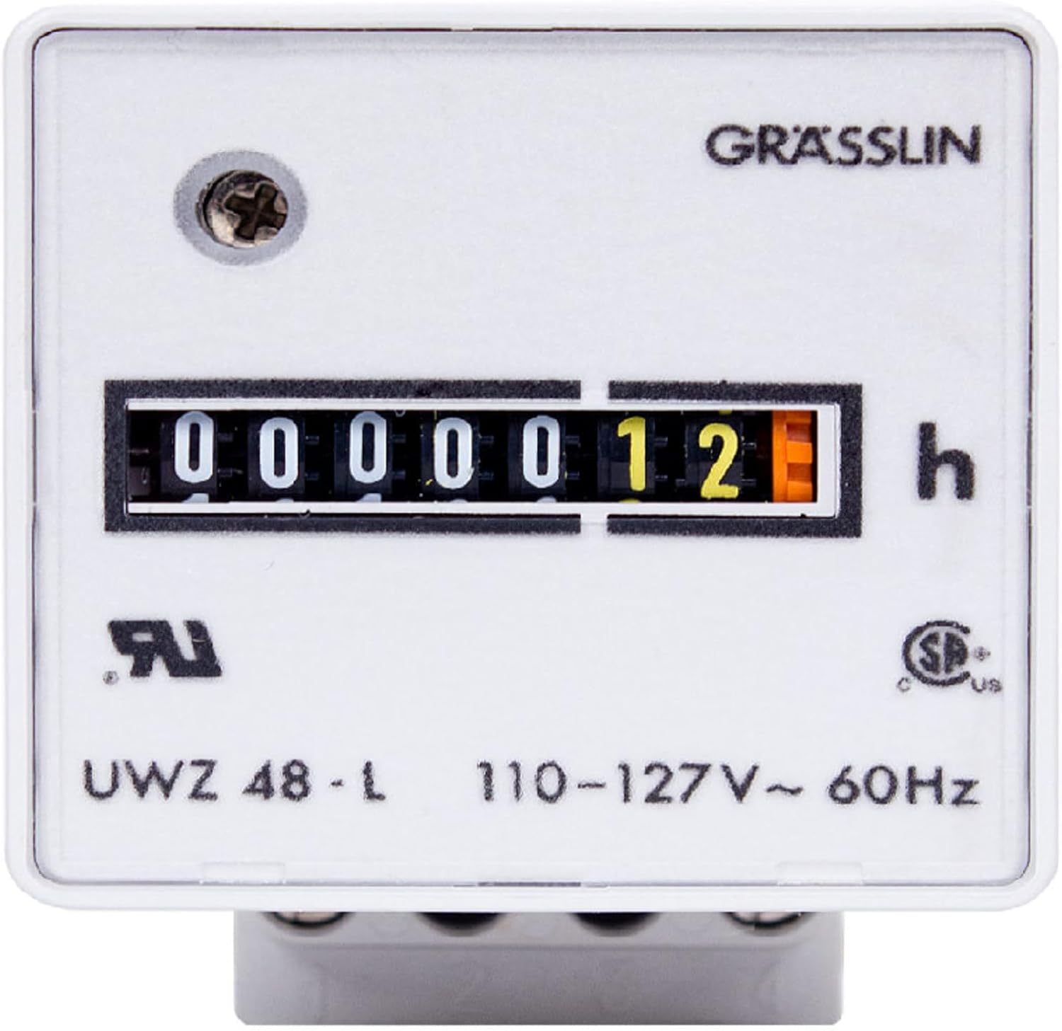 Grasslin by Intermatic UWZ48-24U Screw Terminals, 24v, 60hz Ac Hour Meters Surface Mount