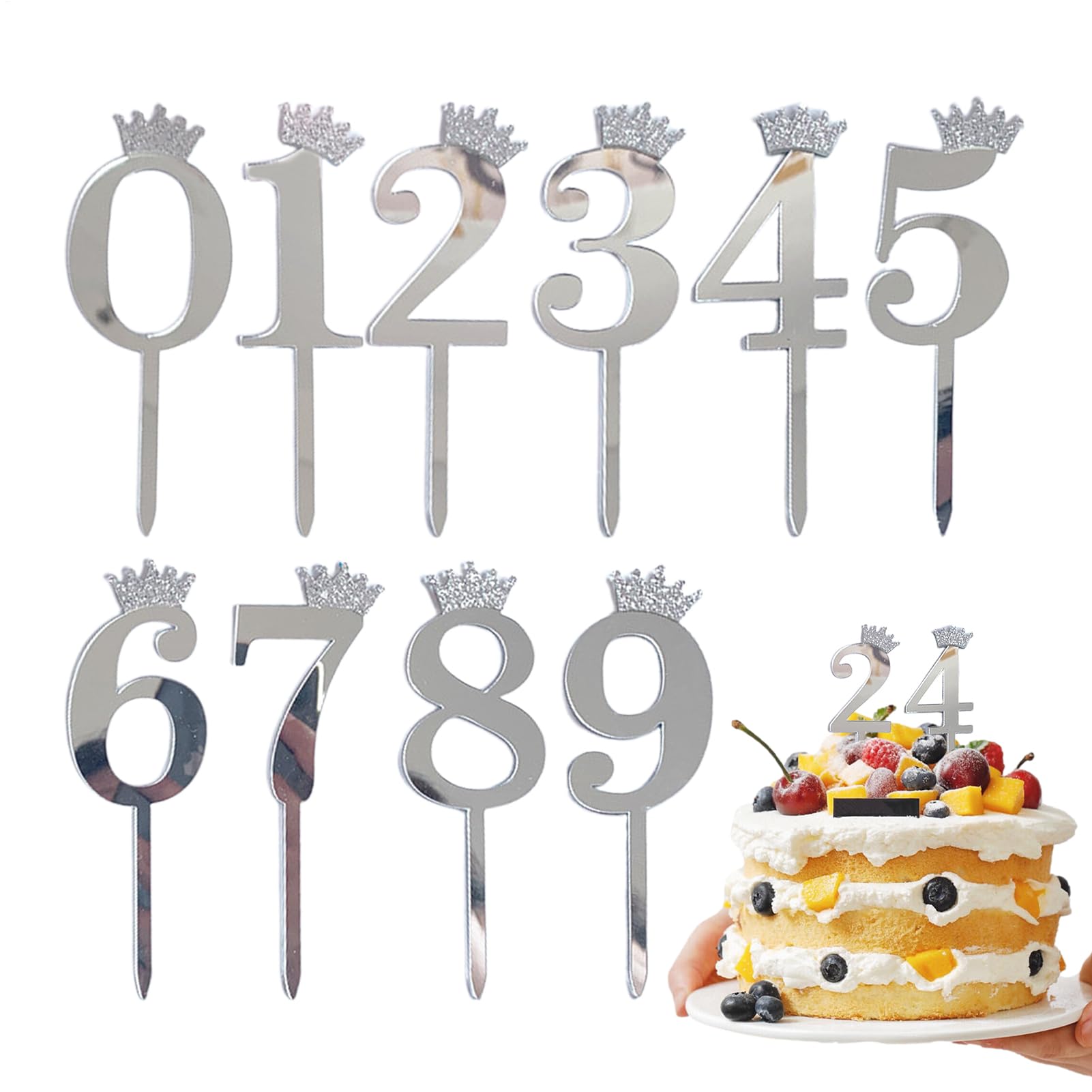 Geburtstagstorten Topper Acryl Deko für Cupcakes und Kuchen