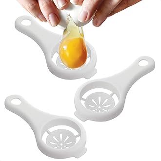 3 Pcs Egg Separators for Yolk – Easy-To-Use Egg Separator for Raw Eggs Set for Effortless Prep, Hang-On Bowl Design for Less Mess – Baking Gifts for Women to Simplify Meal Prep for Cakes & Pastries