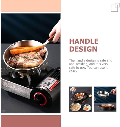 Miniatura 8 de UPKOCH Sartén antiadherente, sartén para huevos, mini tortillas, de acero inoxidable, utensilios de cocina, sartén de calentamiento de aceite para