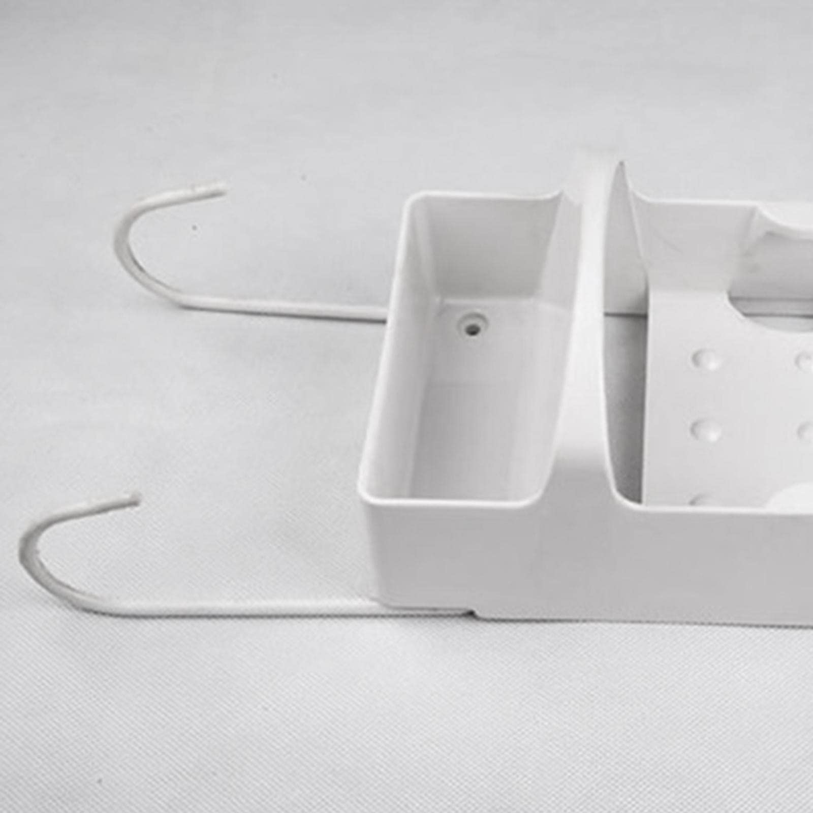 Set Ganci E Supporto Per Asse Da Stiro Da Parete - 2 Ganci Grandi E 2 Piccoli In Ferro Bianco Con Viti E Cacciavite Inclusi - 3