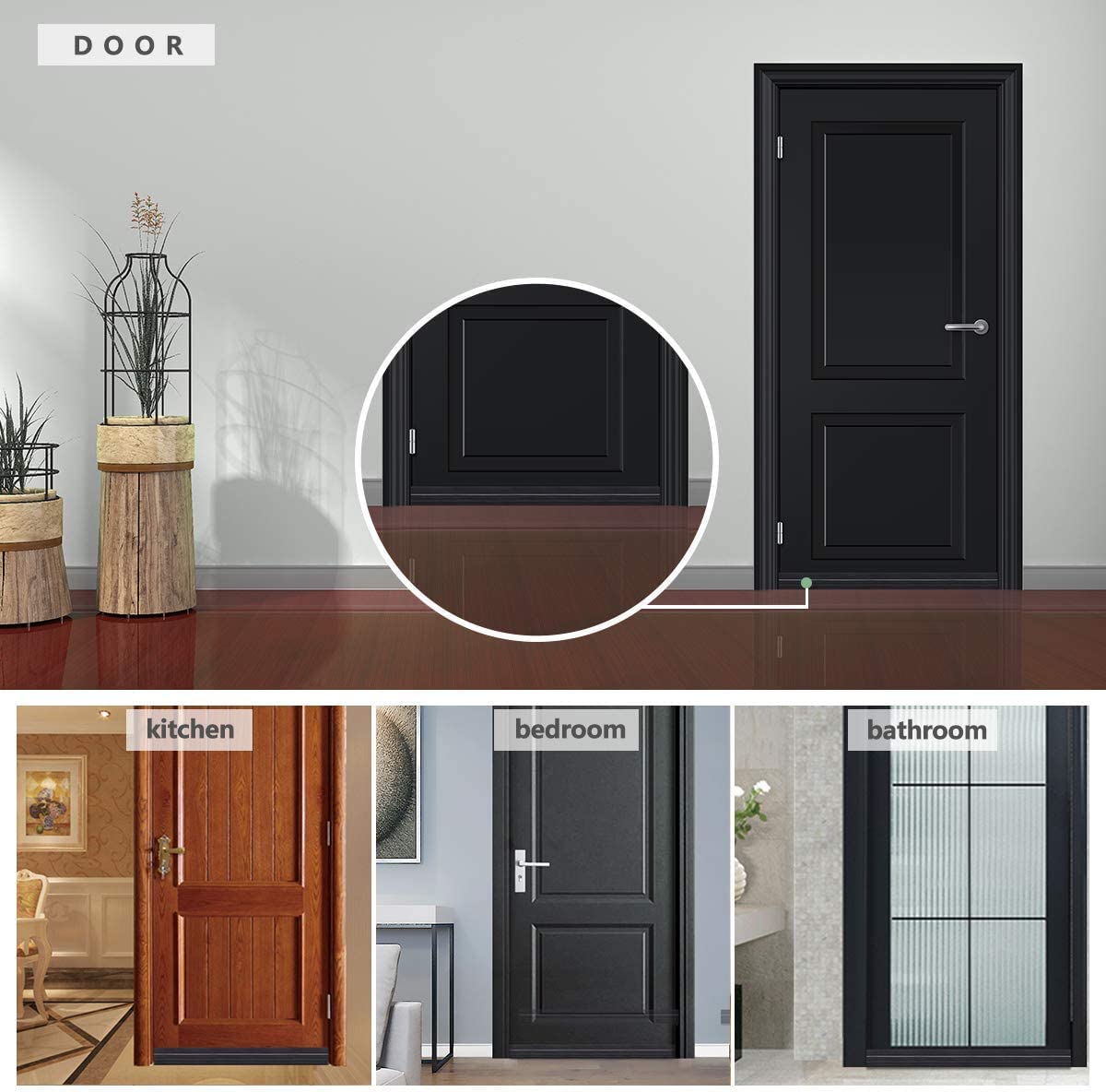 Guarnizione Sottoporta Autoadesiva - Antispifferi, Antirumore E Antinsetti 100x5cm Marrone - Foto 3