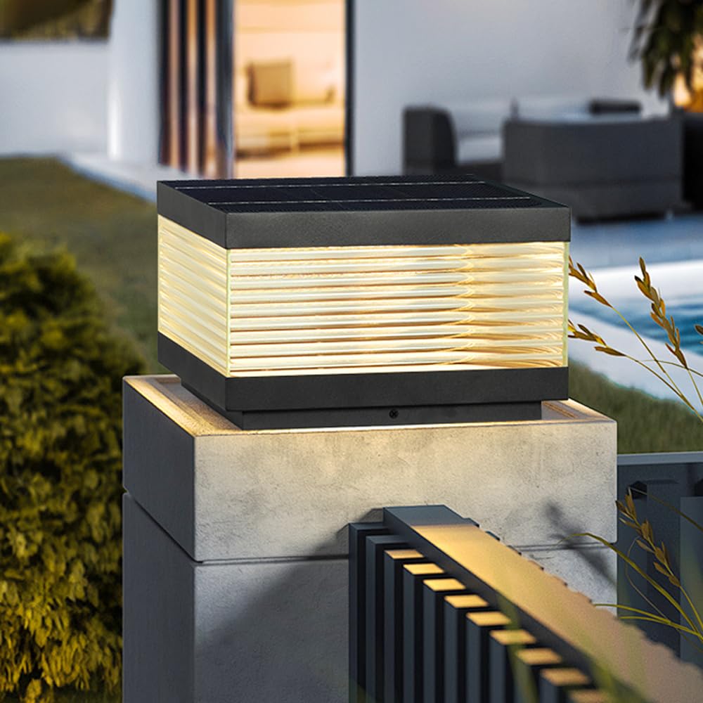 Lampes Solaires Pour Poteaux Lanternes Terrasse Et Clôtures Étanches Bornes Lumineuses Extérieures Lampes Modernes LED Solaires Portails Colonnes Éclairage Paysager Pied Boîtes Aux Lettres Et Piliers