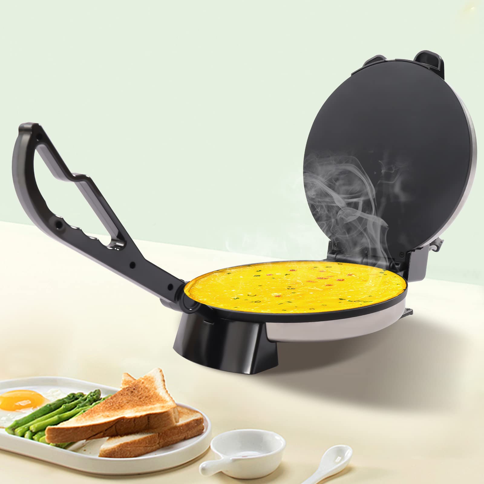 Roti Maker Chapati Maker 220 V Elettrico Tortilla Pressa Riscaldamento Doppio Lato Antiaderente per Tacos Tostadas e Quesadillas