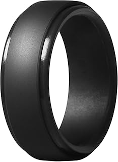 8Mm 人気迷彩、シルバーーブラック、男性のシリコーン製のクールなリング、女性のラバーのウェディング指輪、環境にやさしいスポーツ指輪#8