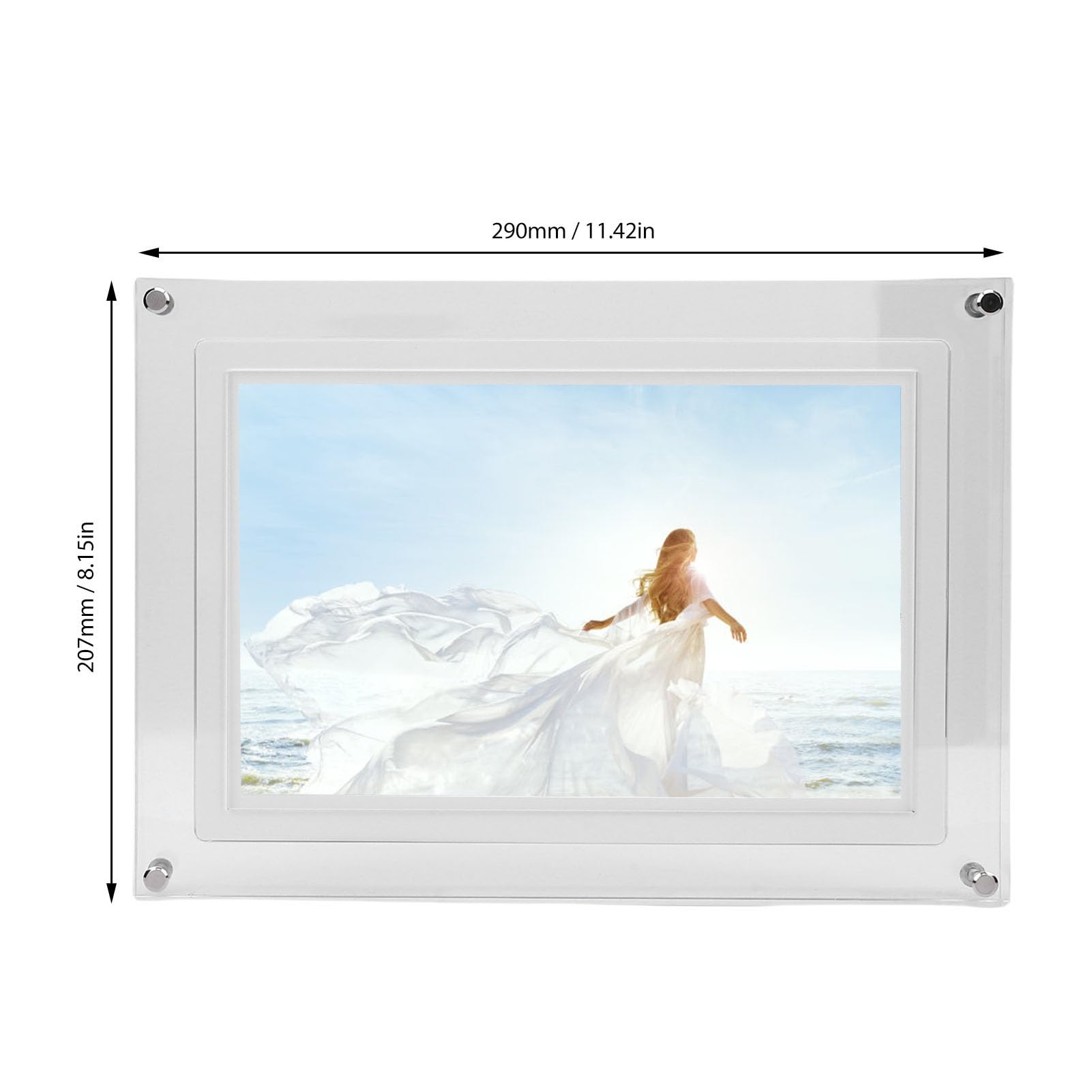 Zerodis Cornice per Foto Digitale Touch Screen WiFi da 10,1 Pollici Dispositivo Intelligente in Acrilico Memoria da 32 GB per Ricordi di Famiglia