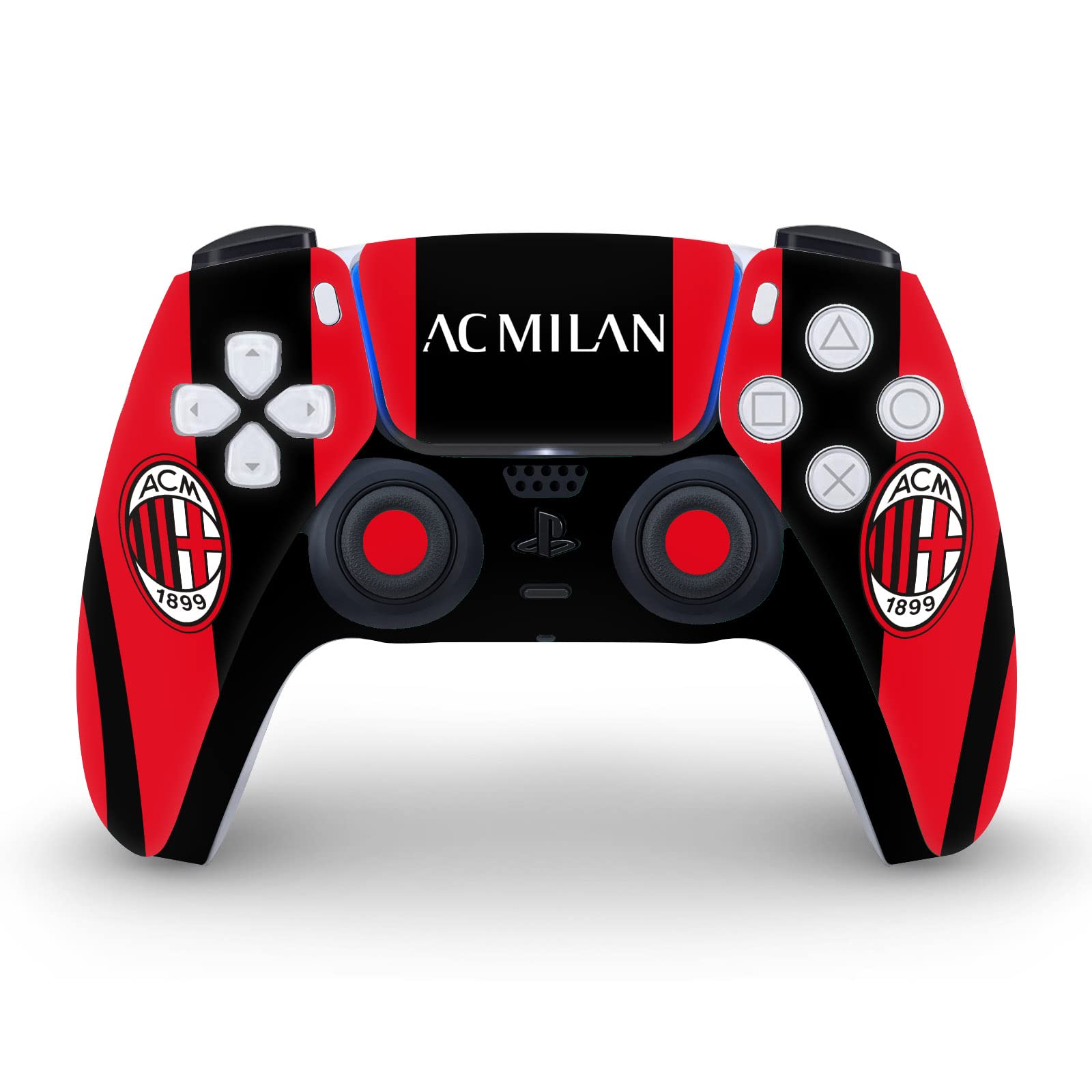 Head Case Designs Licenza Ufficiale AC Milan Home 2021/22 Kit Crest Vinile Frontalino Sticker Gaming Pelle Adesivo Compatibile con Sony Playstation 5 PS5 Disc Edition Console & DualSense Controller