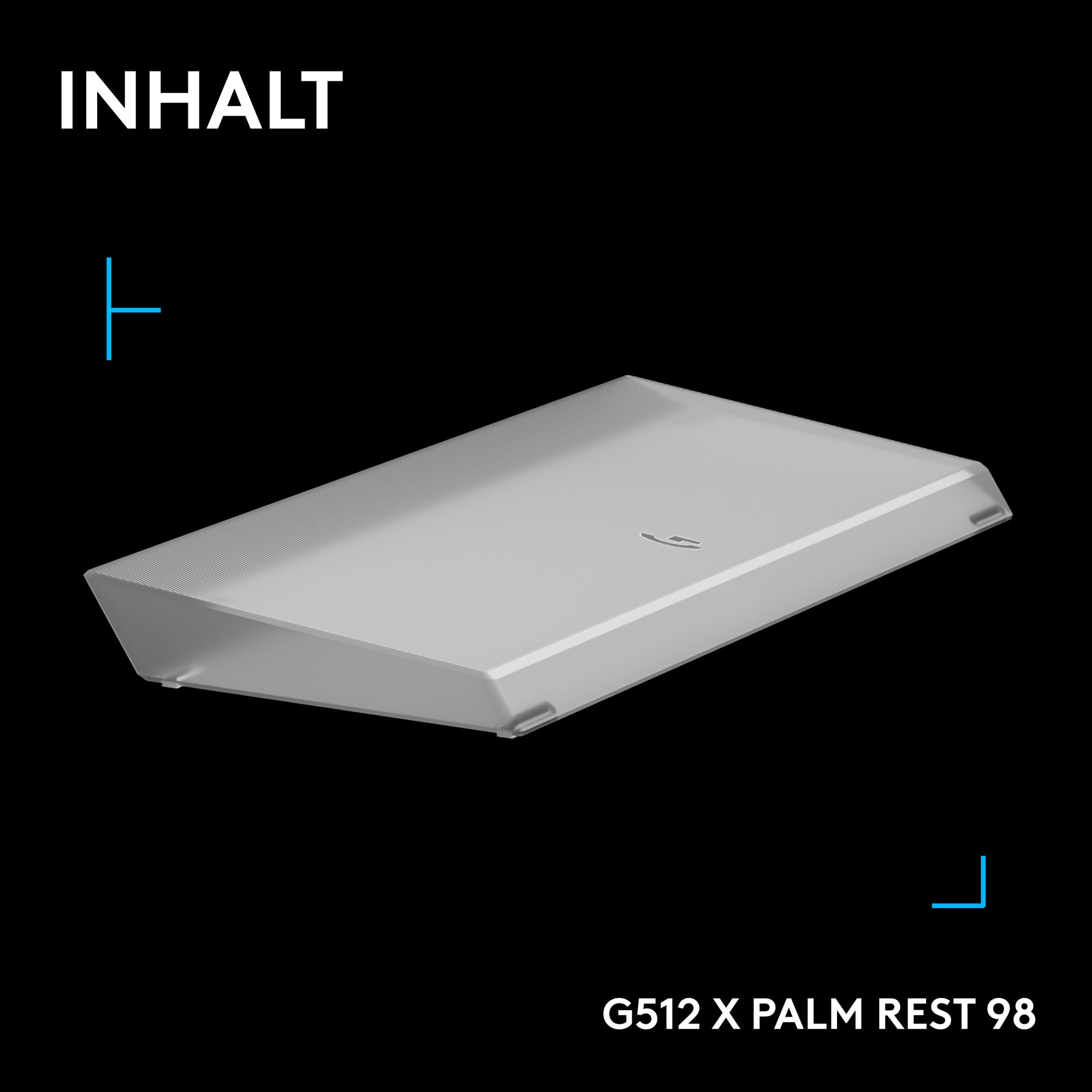 Logitech G G512 X PALM REST 98, LIGHTSYNC RGB Acryl-Handballenauflage | Lichtleistenverstärkung, lasergraviert, Premium-Support für die Gaming-Tastatur G512 X 98 - Transparent
