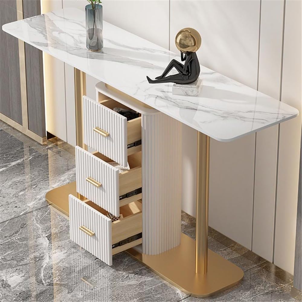 Mesa Consola para Entrada Mostrador de Entrada Lujo Ligero con cajones Muebles recibidor clásicos Mesa de sofá(Medio)