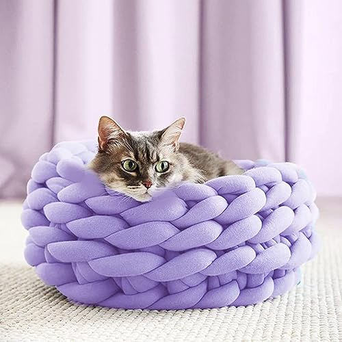 Miniatura 6 de Hilo de tejer con brazo para manta de hilo grueso, hilo gigante de lana de algodón trenzado para manta de punto a mano, tubo suave y lavable, hilo