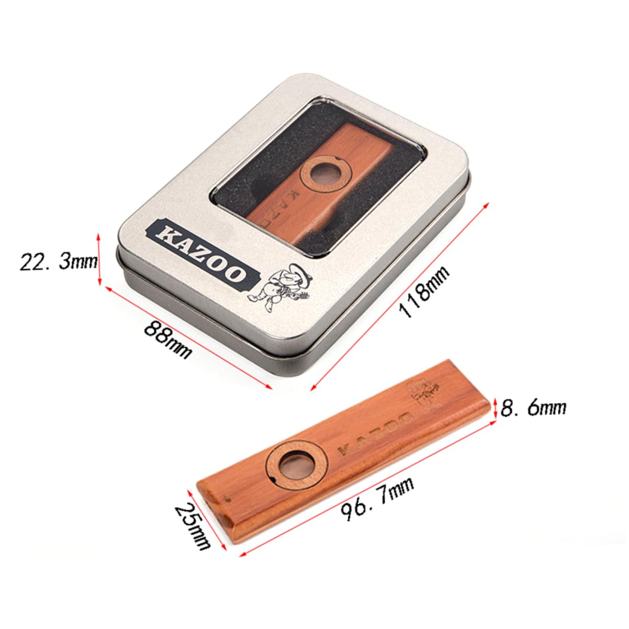 TOYANDONA 3 Pz Diaframma Per Flauto Kazoo in Legno Kazoo Metallico Di Legno Strumenti Musicali Per Bambini Ragazzo Bambù Bambino Strumento Musicale Metallo