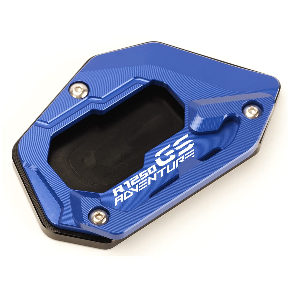 Modeer Per BMW R1250GS Adventure 2018-2023 (Non per veicoli abbassati) Moto Supporto CNC Prolunga Piastra Cavalletto Cavalletto Laterale Pad r 1250 gs adv r1250gsa Accessori (Blu)