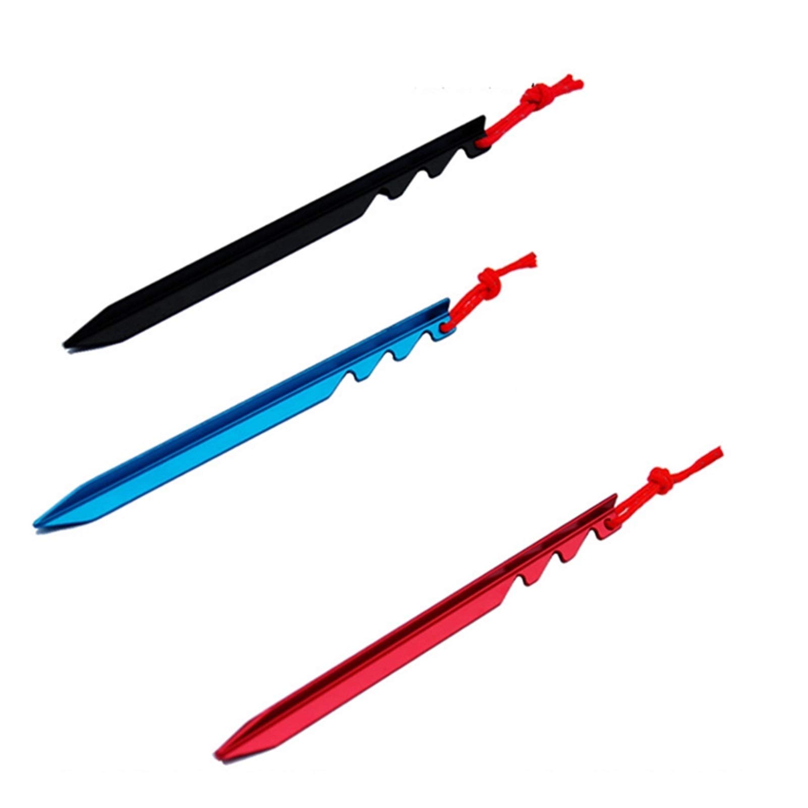Piquets pour tente - 8 pièces Professionnel 18 cm Clou réglable pour tente en alliage d'aluminium Piquet Corde Équipement de camping Accessoires pour tente pour jardin