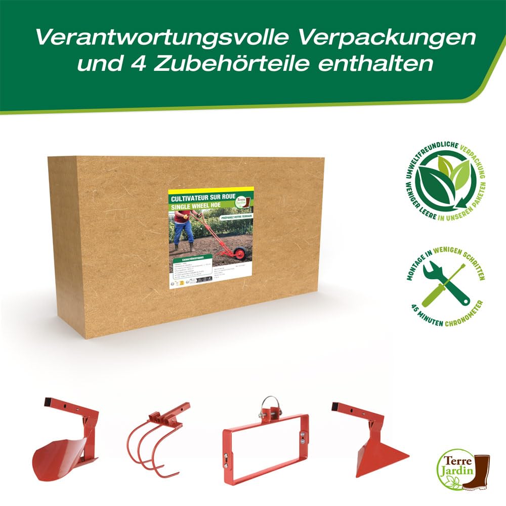TERRE JARDIN Multifunktionsrad-Radgrubber/Gartenhacke