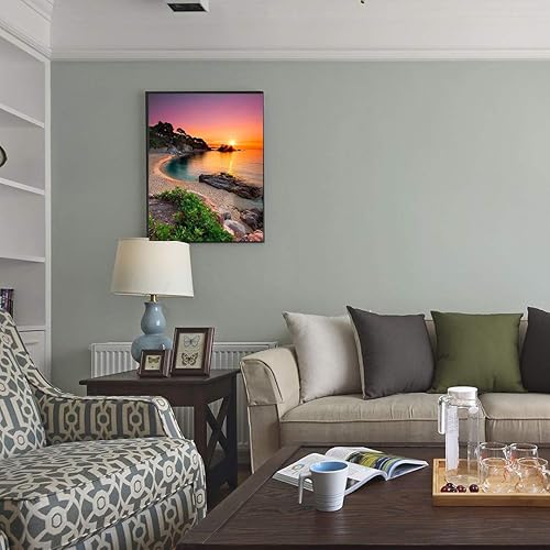 Miniatura 4 de ACENGXI Kit de pintura por números para la playa amanecer por números, pintura al óleo por números amanecer playa DIY lienzo pintura por números,