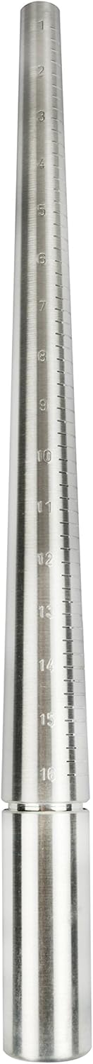 Solid Aluminum Ungrooved Ring Sizer Measuring Stick Mandrel w/Sizes 1-15 Jewelry Tool