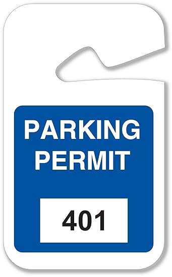 Brady 96265, Rearview Mirror Hanging Tags Stock Parking Permits, Blue 401 - 500, 2 3/4