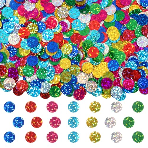 30g Sequins for Crafts Round Sequins for Decor Laser Multicolor Table Confetti Glitter for Wedding Party Holiday Decoration