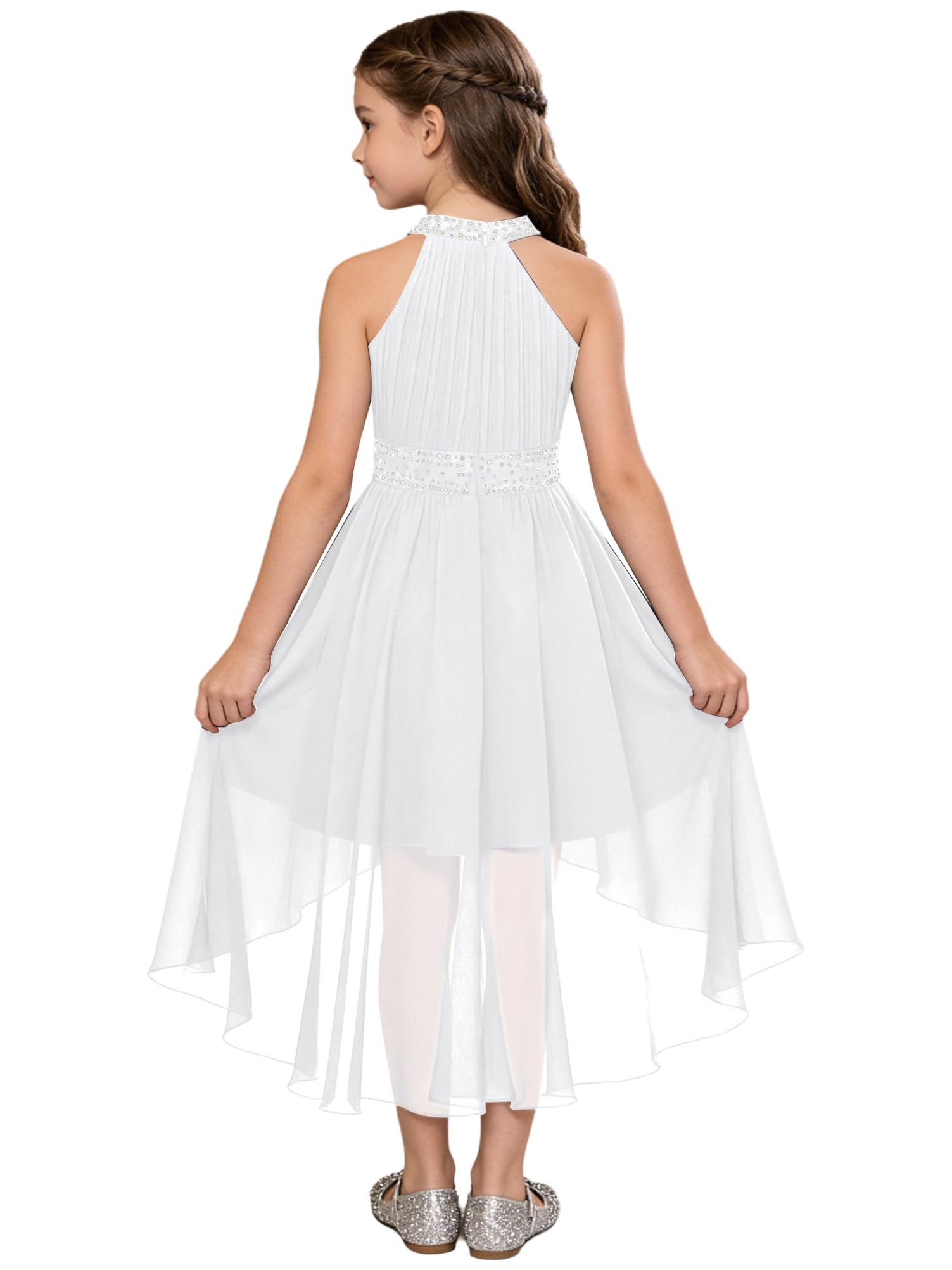 Alvivi Enfant Filles Robe De Mariage Demoiselle d'honneur Robe De Soirée Cérémonie Baptême Mousseline Robes De Baptême Communion Anniversaire 5-16 Ans