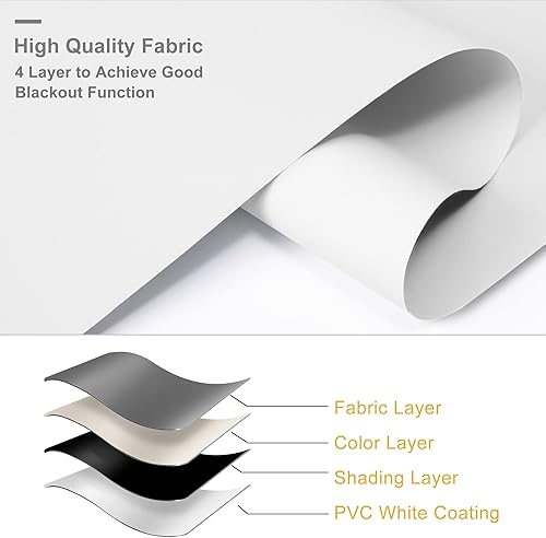 Miniatura 5 de BERISSA Persianas enrollables opacas sin cordón para oscurecer la habitación, con cenefa de casete, persianas de ventana opacas para el hogar,