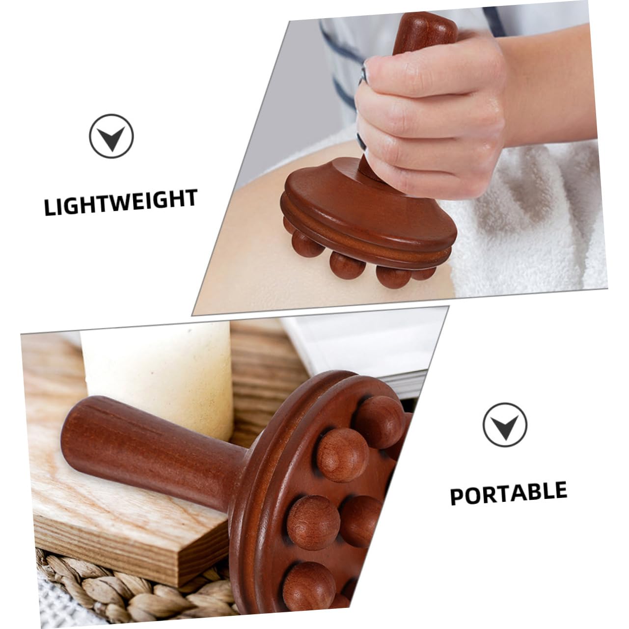 PACKOVE 2 Series Cepillo De Mano Para Masaje De Pies Herramienta De Masaje Cepillo De De Vientre Herramientas De Manual De Madera 2 Piezas*2