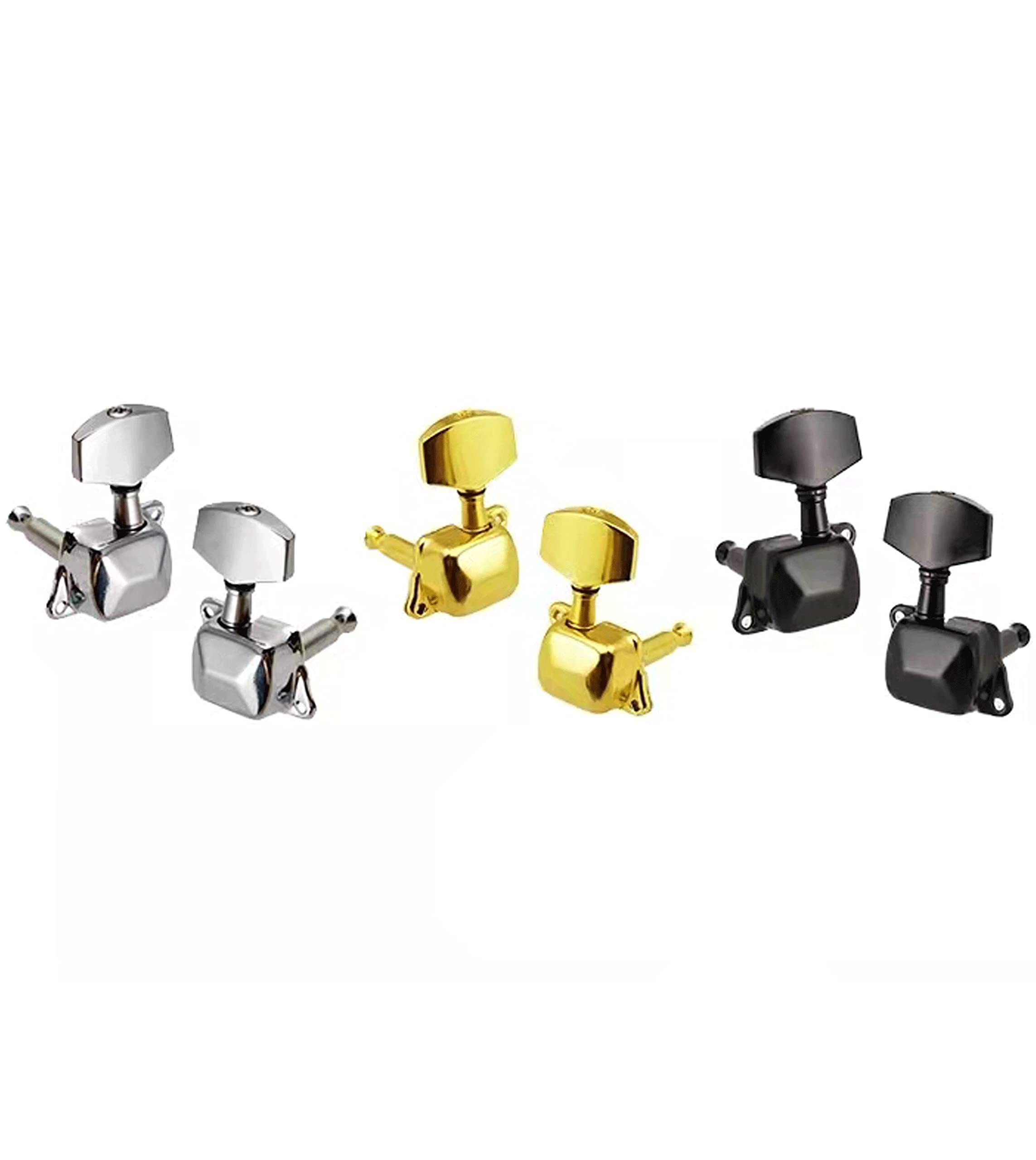Lot De 6 Chevilles D'Accordage Guitare Semi-Fermées (3 Gauche + 3 Droite) - Noir, Pour Trou De 6mm, Guitare Électrique Ou Acoustique - 7