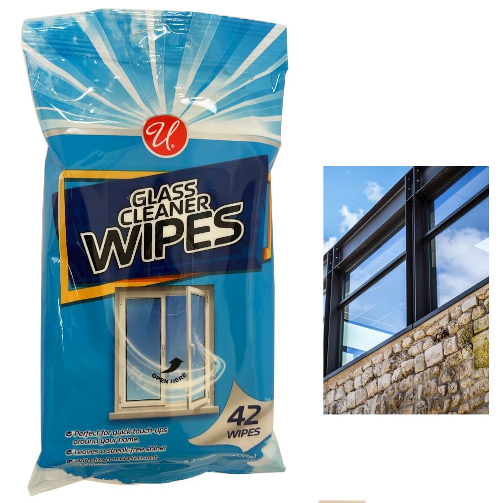 84 Glass Pre Moistened Wipes Clean Window Mirror Surface Streak Free 5.9