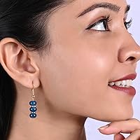 Vista 28 de Gempires Lightweight Beaded Earrings Handmade Gemstone Jewelry Hypoallergenic Gold Plated Dangling Earrings For Women