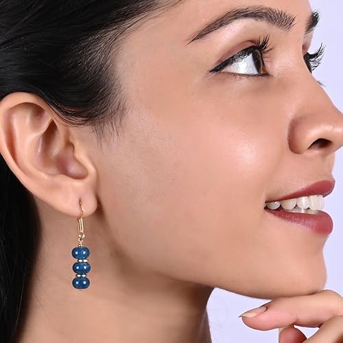 Miniatura 71 de Gempires - Aretes ligeros con cuentas hechas a mano, hipoalergénicos, chapados en oro, aretes colgantes para mujer