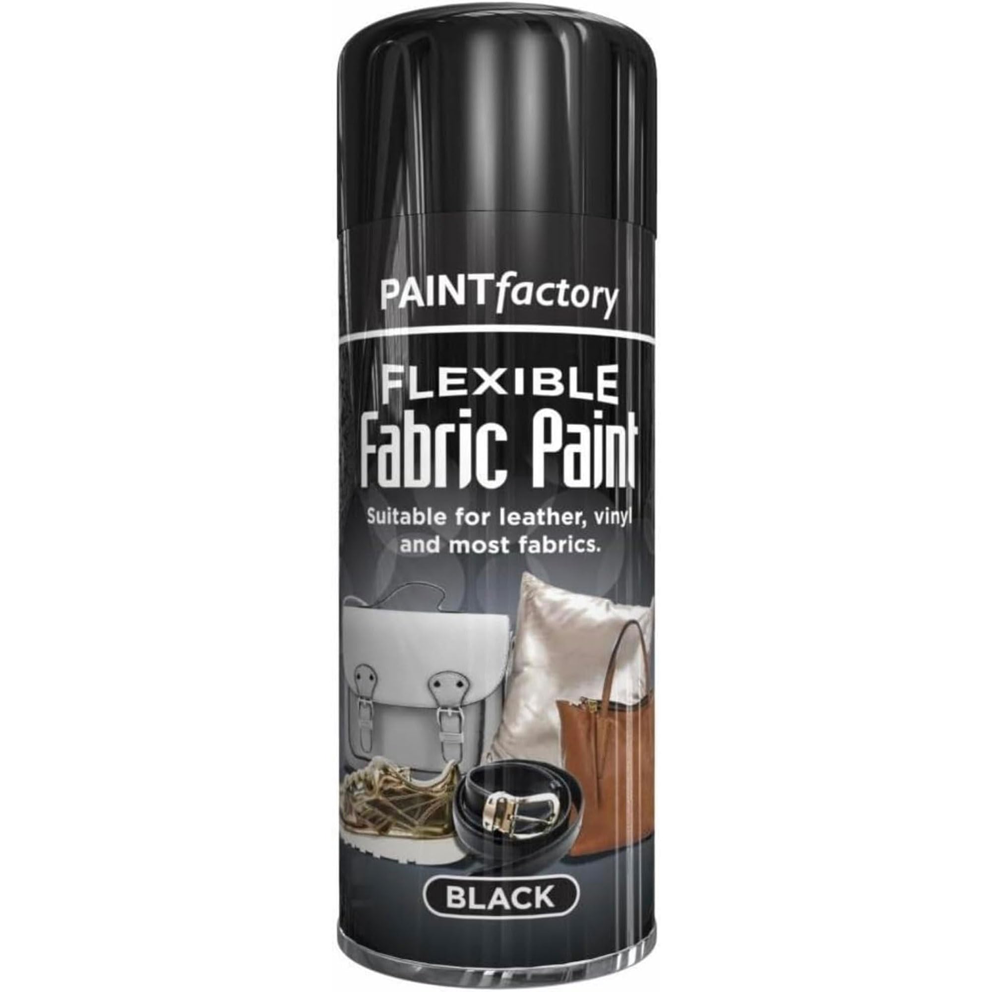 Eliz Paint Factory Flexible Fabric Paint Color 200ml - Suitable for Any Type of Fabric Leather Vinyl Textile Clothes Fast Drying Perfect Solution for Projects (Black)