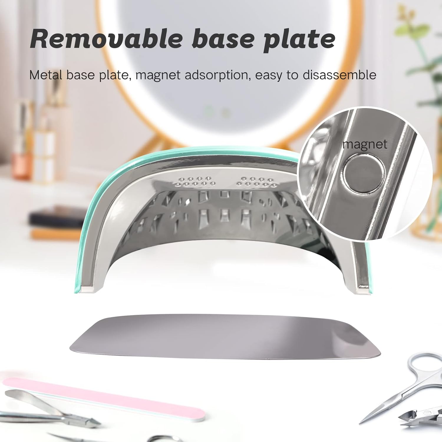 Cordless UV LED Nail Lamp, 90W Gel Nail Lamp Rechargeable Professional Nail Dryer UV Lights for Nails with Auto-Sensor 4 Timer (Lake Placid Blue)