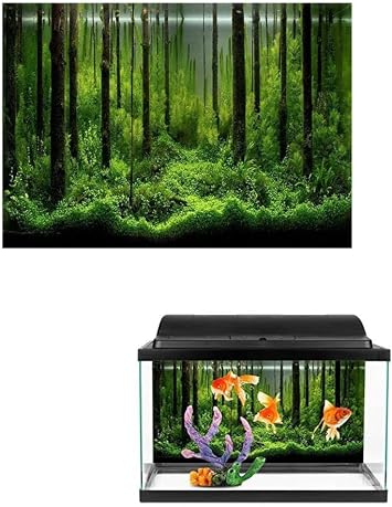 Hakeeta Forest Aquarium Poster, PVC Adhesive Underwater Forest Fish Background Poster Backdrop Decoration Paper.12246cm