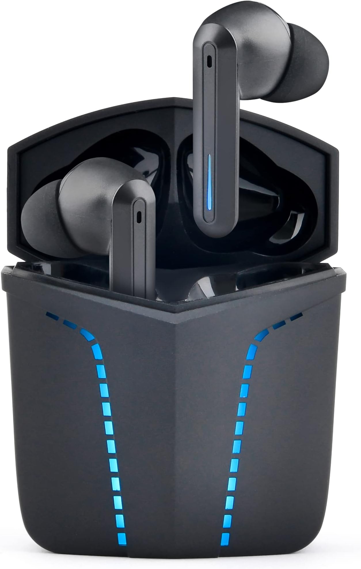 THE G-LABKorp KRYPTON Bluetooth 5.0 Wireless Gaming Headset, Ultra Low Latency, 2 Built-in Microphones, Quick Charge Case, 15H Battery Life, iPhone/Android/iPad/PC/PS5 Compatible - NEW 2022 (Black)