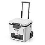Cooler | FrostVault 30QT Cooler with Wheels | Insulated with Temp Dry Storage Drawer | Keeps Ice Cold for Days | for The Beach, Camping, Picnics & More | Cloud White | FB230WH