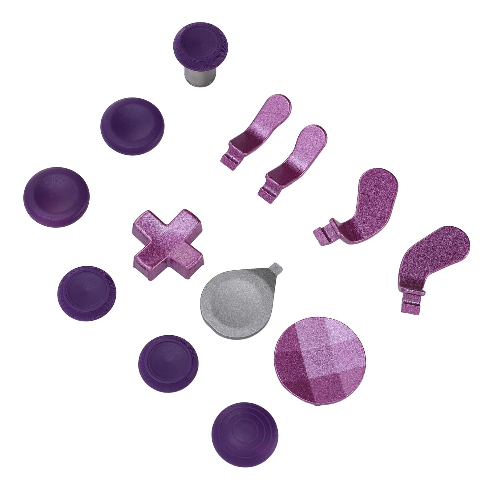 NutriEss Levette per joystick Kit componenti Levette in metallo in acciaio inossidabile D Pad Levette analogiche Strumento di regolazione Viola chiaro Parti di ricambio per controller
