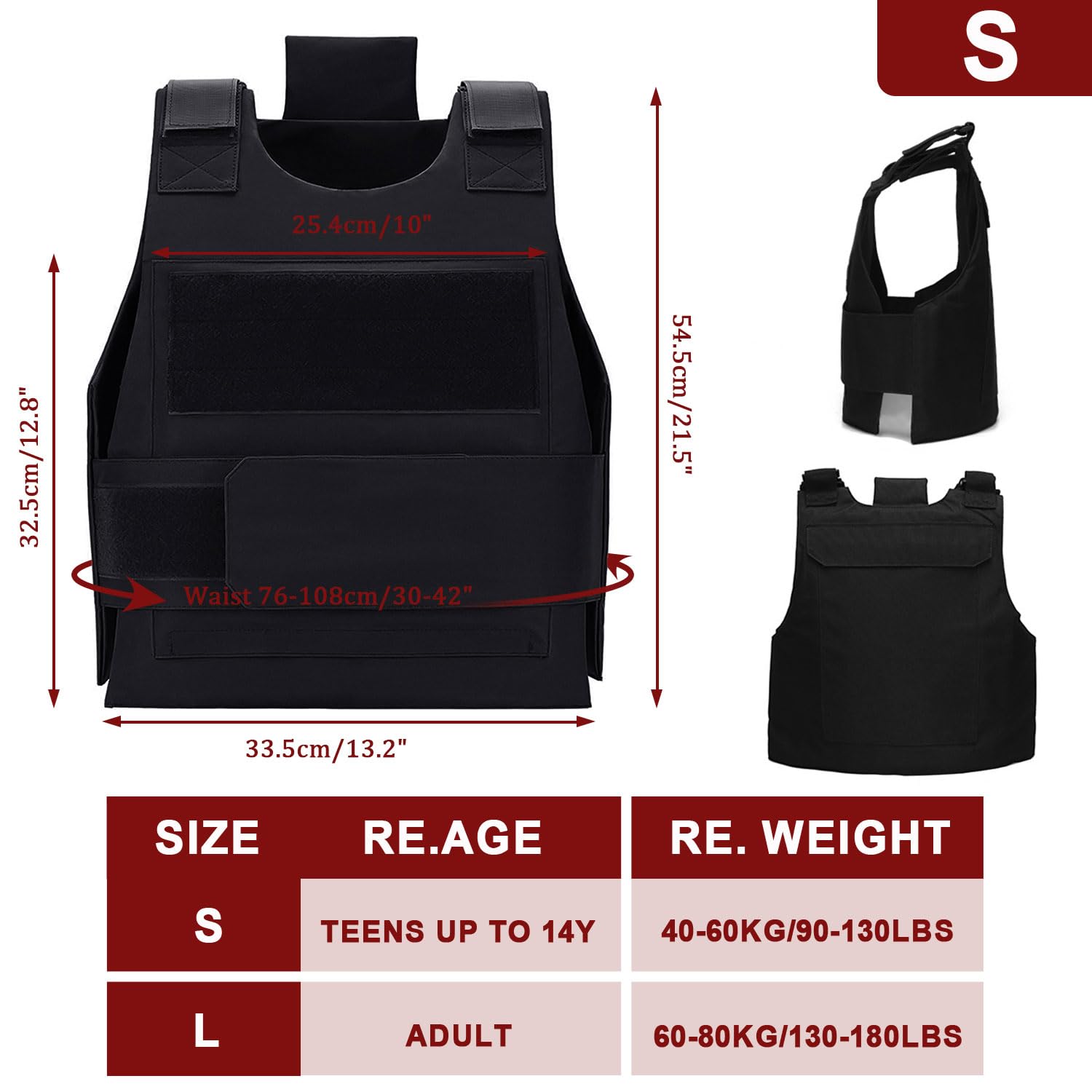 Favuit Chaleco Táctico Negro Airsoft Paintball Protector Ajustable