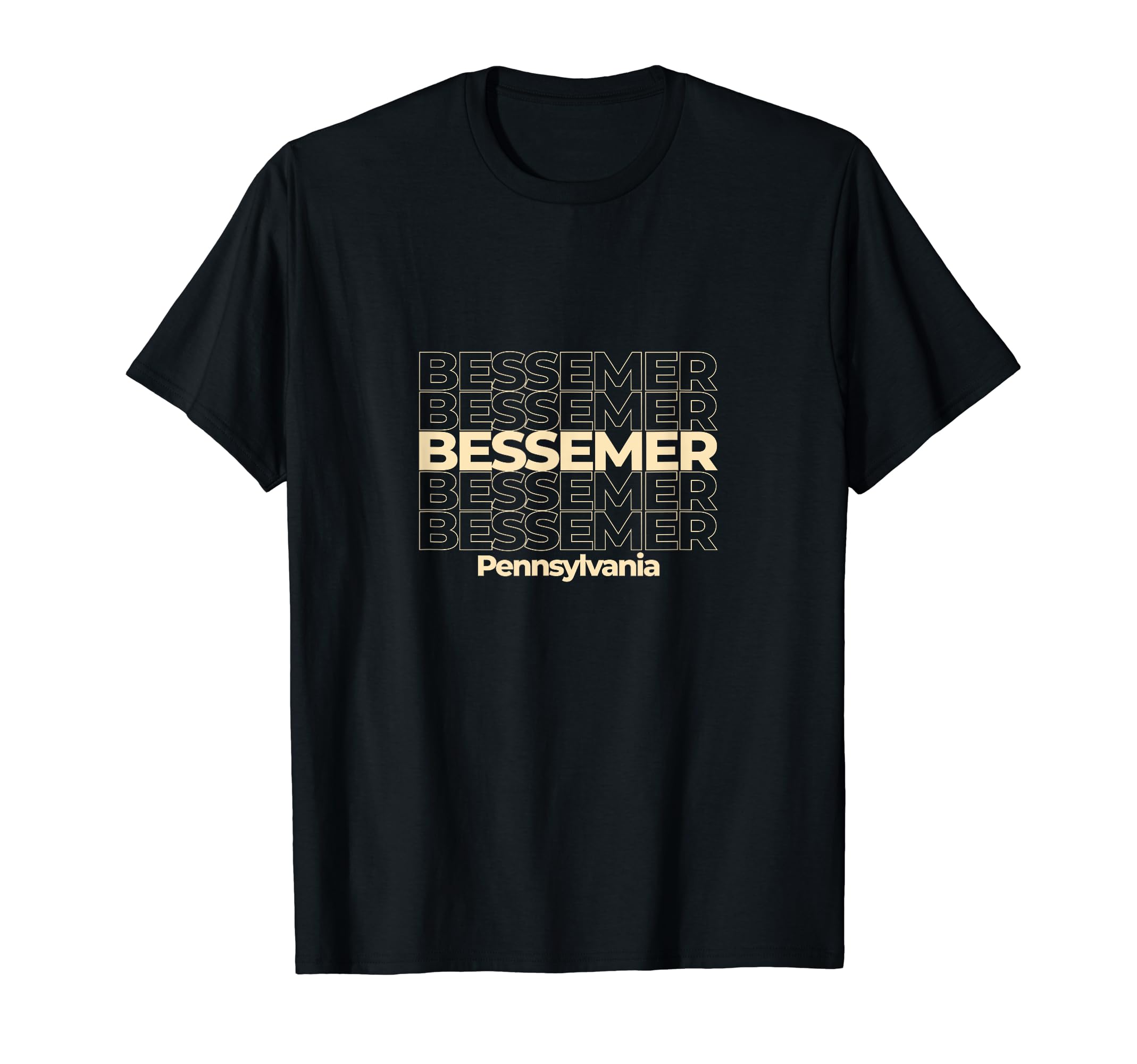 Vintage Bessemer, Pennsylvania Repeating Text T-Shirt
