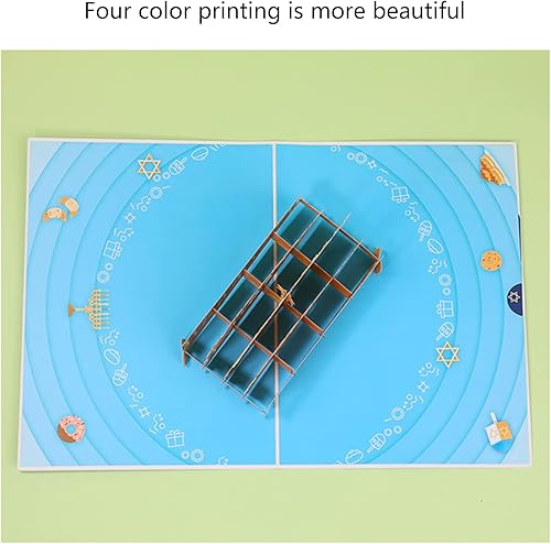 Miniatura 3 de QUETHEDS Regalos de Hanukkah Tarjeta 3D de Janucá con sobre, decoraciones de fiesta de Hanukkah para niños, mamá, papá, esposa, tarjeta de