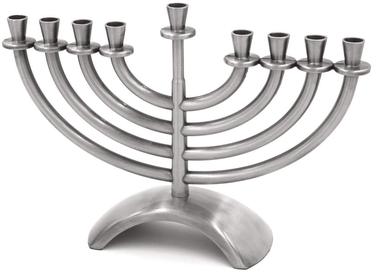 Meir Cohen Hanukkah Menorah with 9 Branches, 14cm, Pewter
