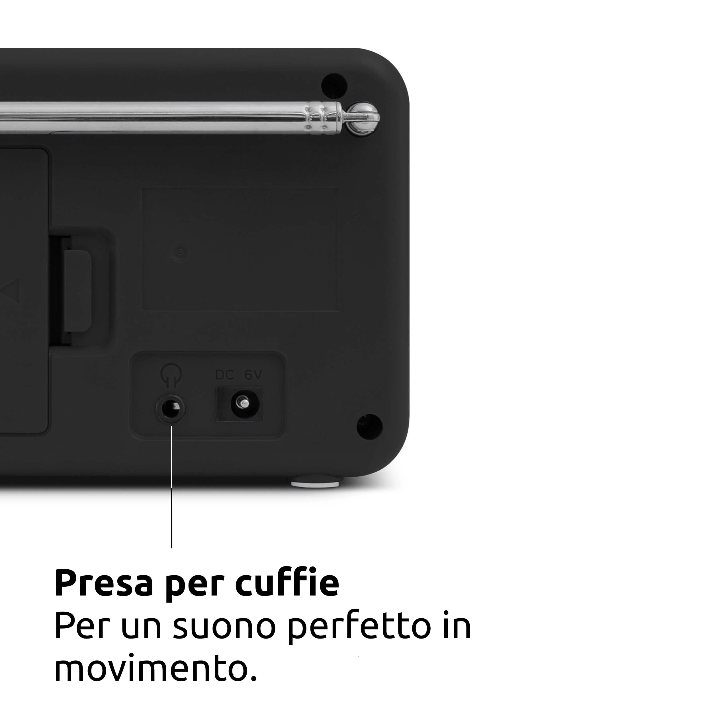 TechniSat VIOLA 2 - Radio DAB portatile (DAB+, VHF, Altoparlante, Ingresso per cuffie, Display a 2 righe, Pulsante di controllo, Compatta, 1 Watt RMS), Bianco/Nero