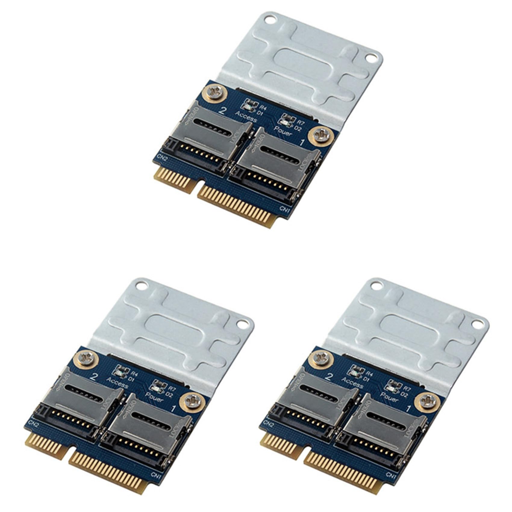 3 x 2 SSD HDD per computer portatile Dual Micro-SD SDHC SDXC TF a PCIe lettore di schede di memoria MPCIe a 2 schede SD PCI-E adattatore
