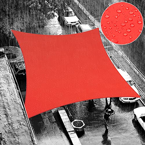 ShadeMart 6' x 9' Red Waterproof Shade Sail Sun Shade Sail Rectangle Custom Size Water Resistant Canopy Awning Shelter, 95% UV Blockage for Outdoor Patio Garden Carport